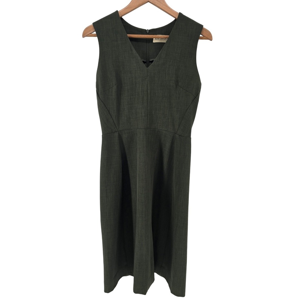 M.M. LaFleur Dress Womens 6 Green Etsuko V-Neck Sleeveless‎ Sheath Workwear